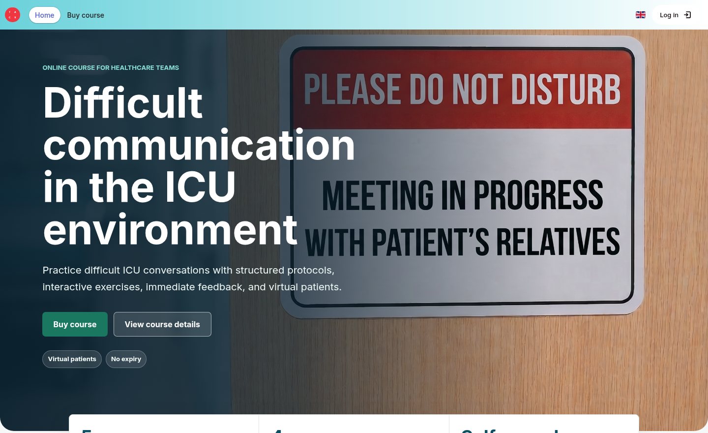 Public landing page of the course with Buy course and View course details buttons